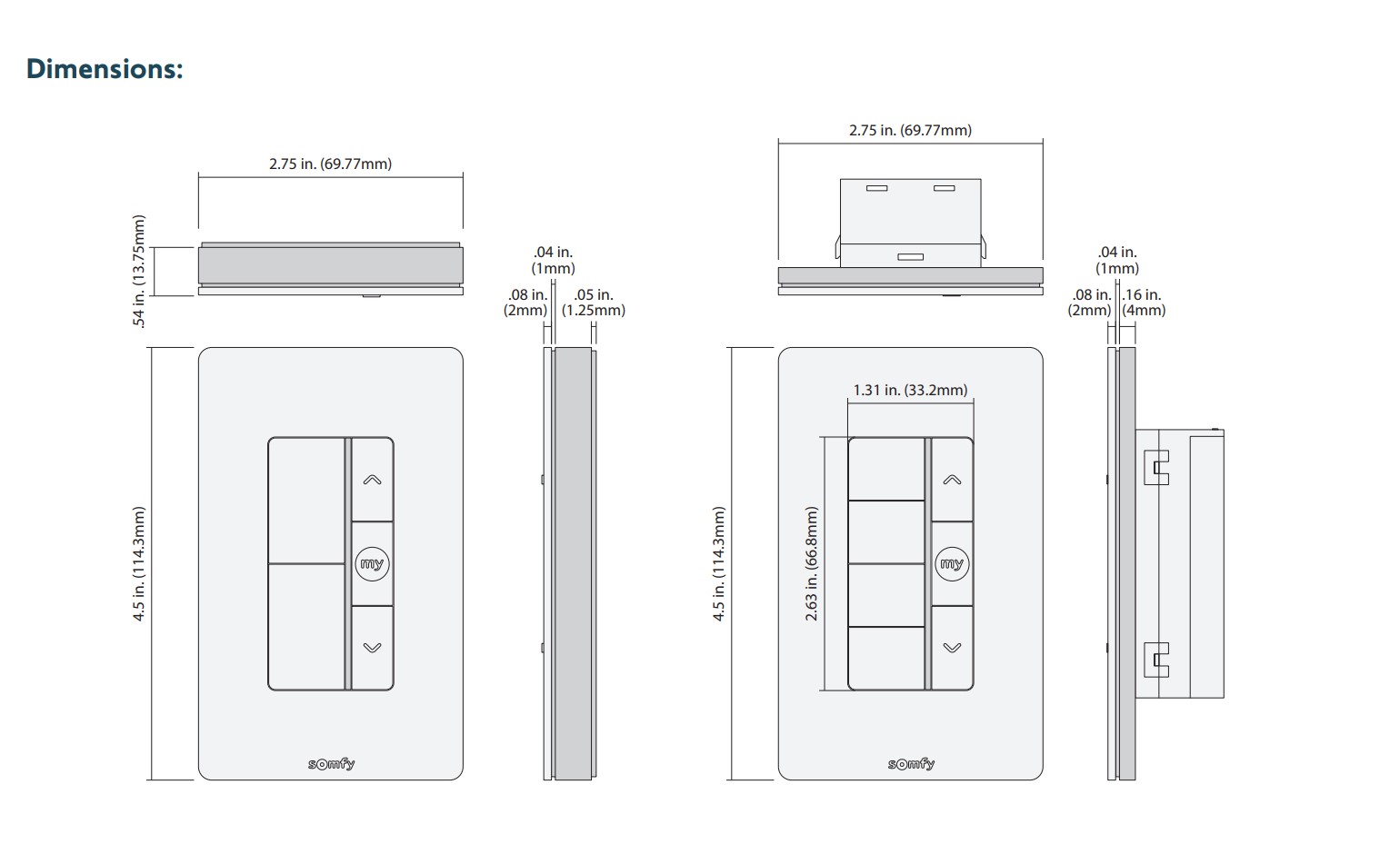 FAS Somfy Zigbee decoflex wirefree wall switch